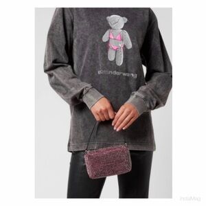 Authentic Alexander Wang Pink Crystal Heiress Pouch Bag